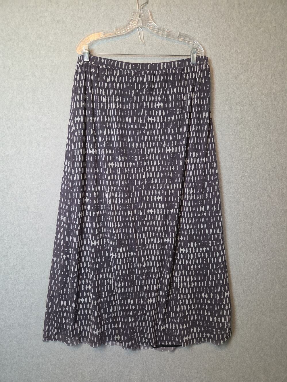 NWT Lane Bryant Gray Abstract Print Pull On Maxi Skirt Women's Plus 18 20 Lined